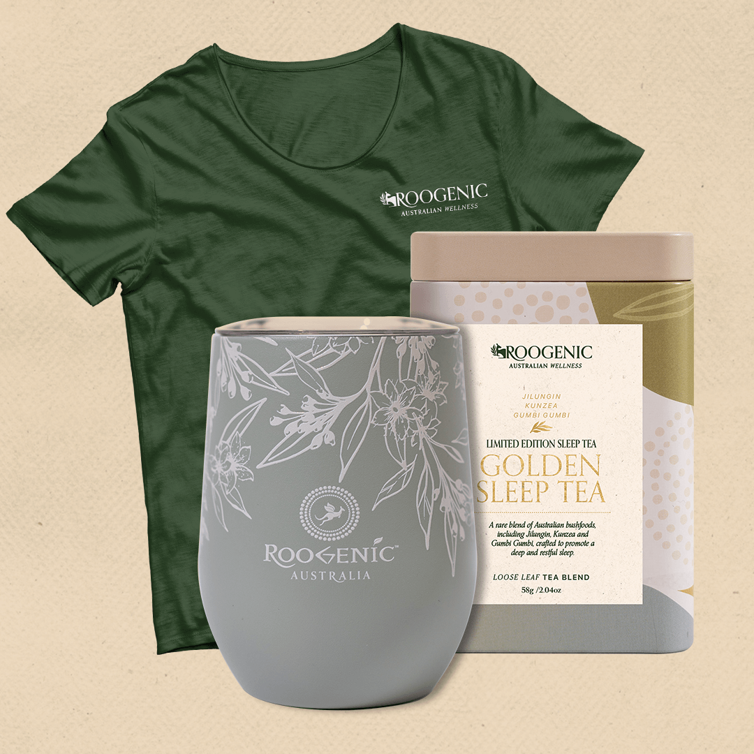 Golden Sleep Tea & Tea Tumbler & T-Shirt Roogenic