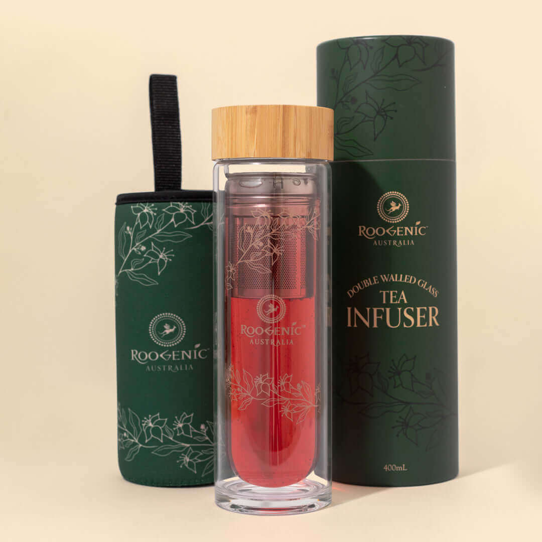 Double Walled Glass Infuser Bottle – Australian Tea and Wellness – Roogenic
