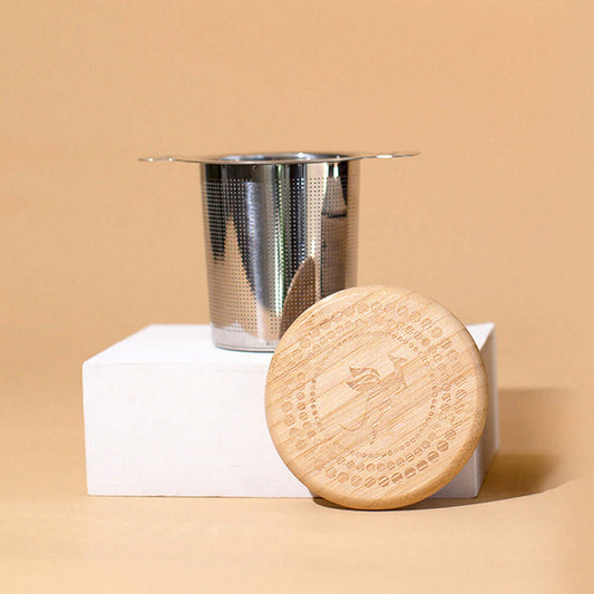 Stainless Steel Cup Infuser with Bamboo Lid – Australian Tea and Wellness – Roogenic