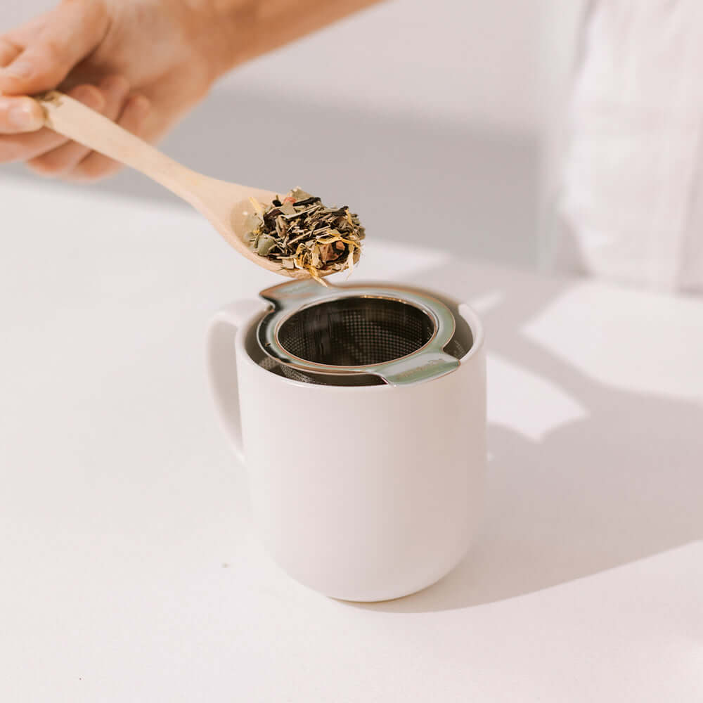 Stainless Steel Cup Infuser with Bamboo Lid – Australian Tea and Wellness – Roogenic
