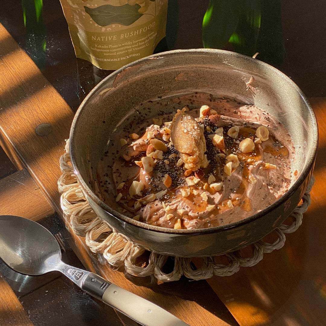 Spiced Cacao Yoghurt Bowl with Kakadu Plum Roogenic