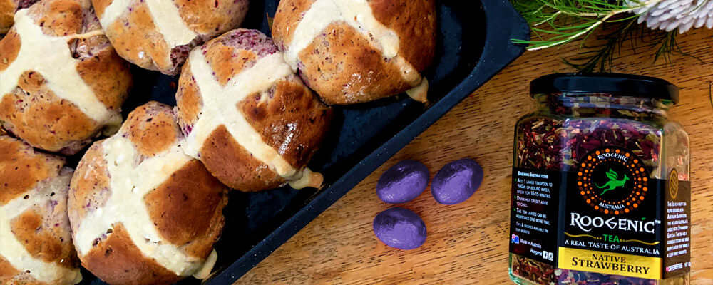 Native Strawberry Hot Cross Buns - Roogenic