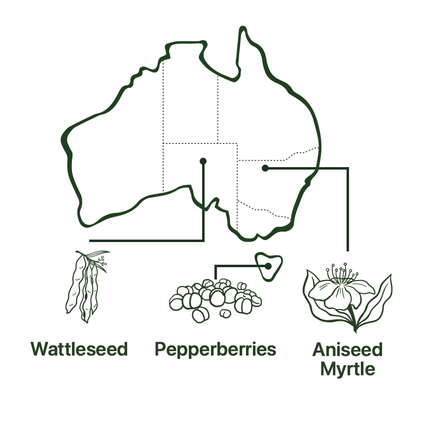 Map of Awaken Tea Native Australian Ingredients