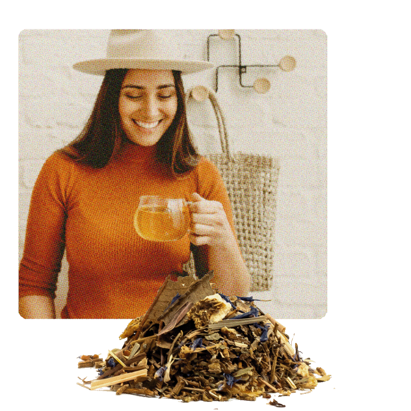 Focus Loose Leaf Tea and Lady Drinking
