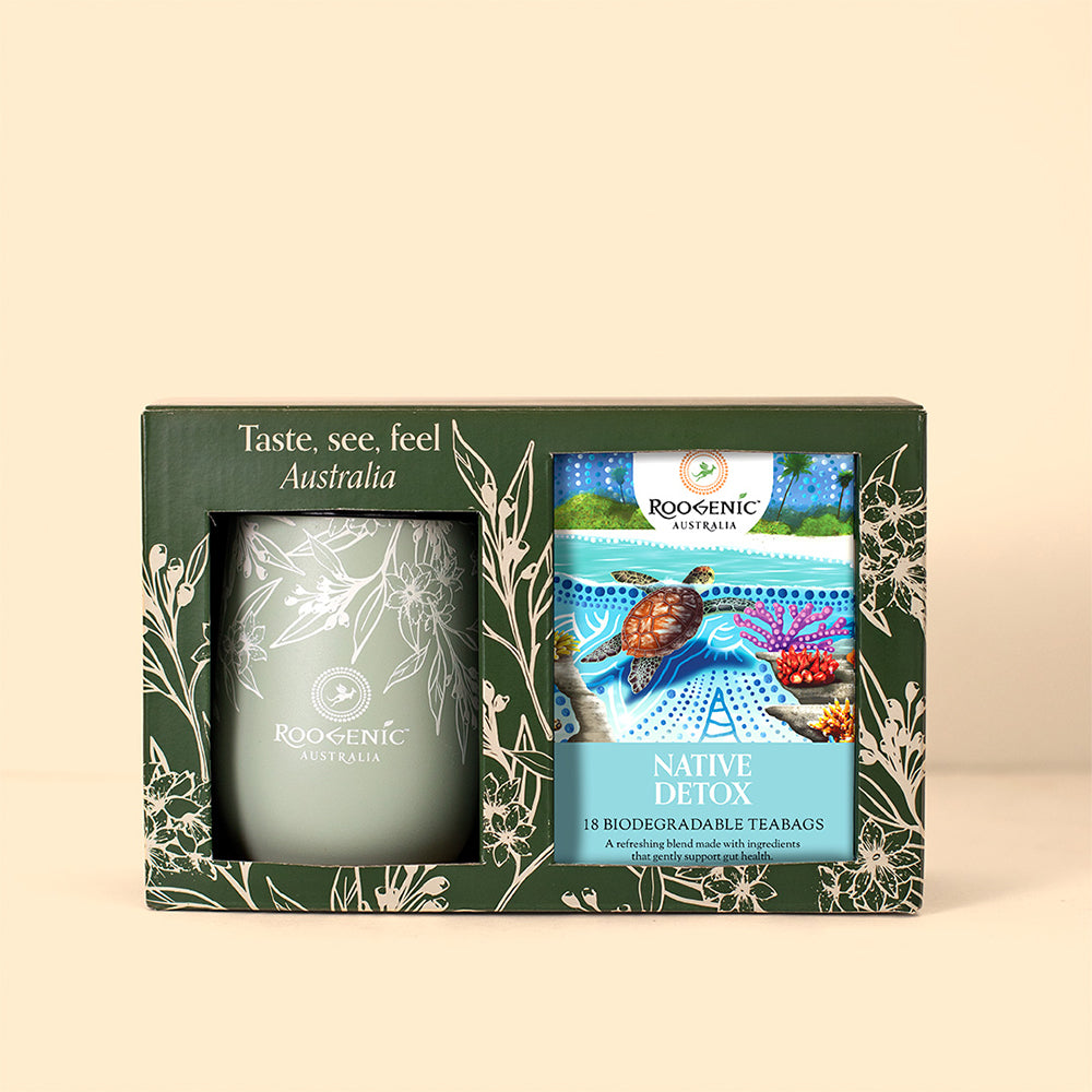 Tea Tumbler & Tea Bag Gift Box  Roogenic Native Detox Tea & Tumbler  